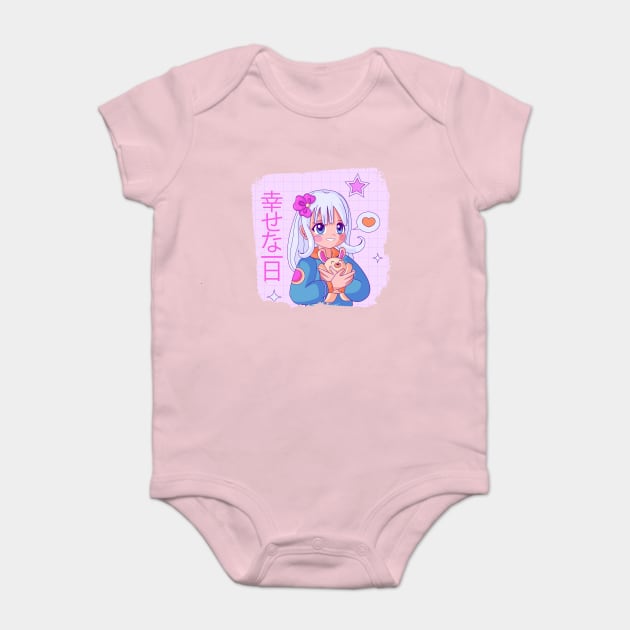 Japanese Anime Kawaii girl drawing Baby Bodysuit by TEEVEETEES